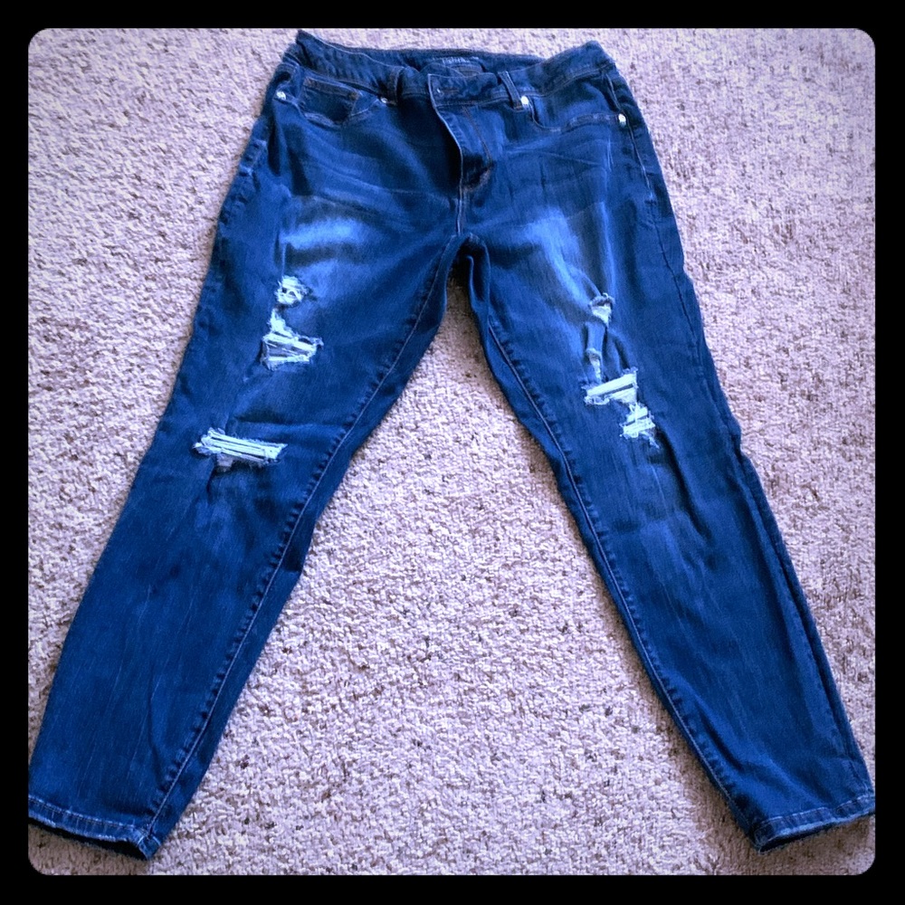 Maurice distressed high-rise skinny jeans